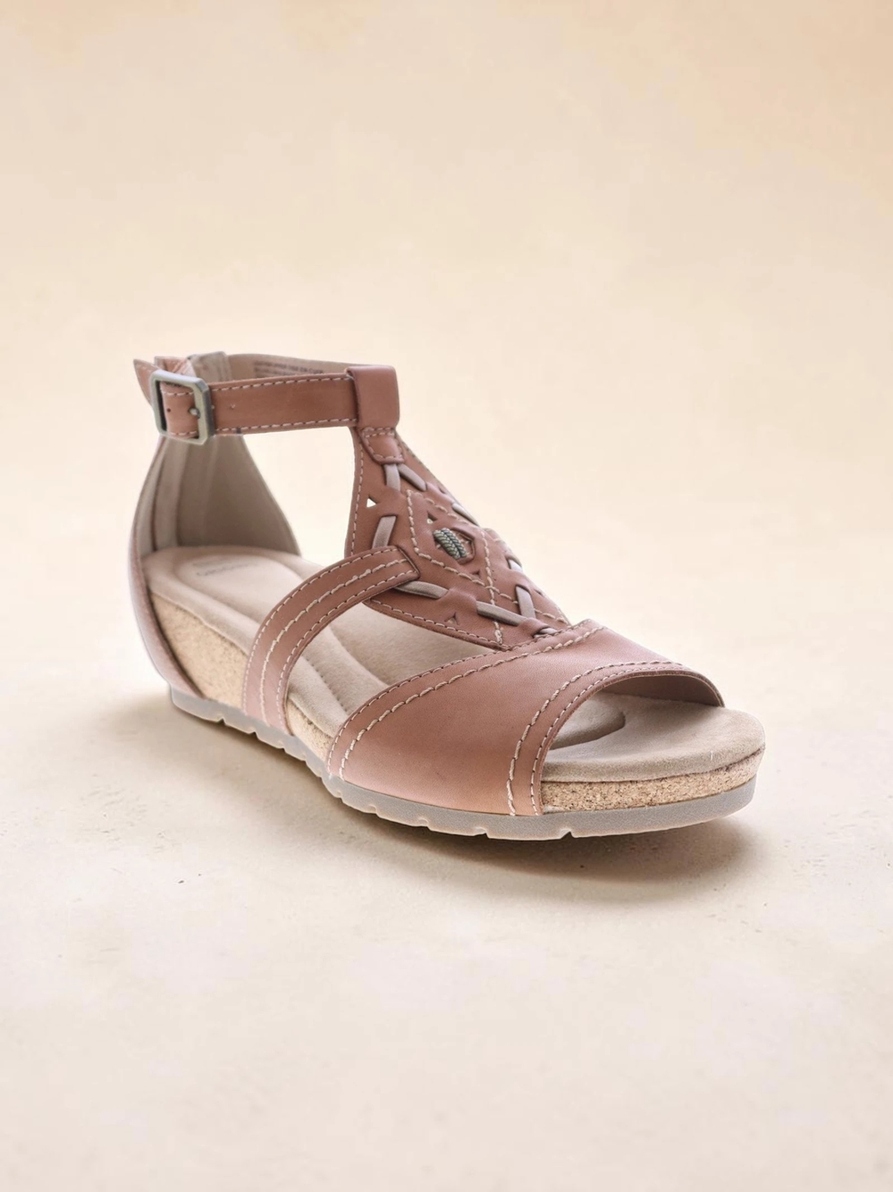 Earth Origins Kendra Kimber Womens Brown Leather Wedges Heels Shoes Size 8.5